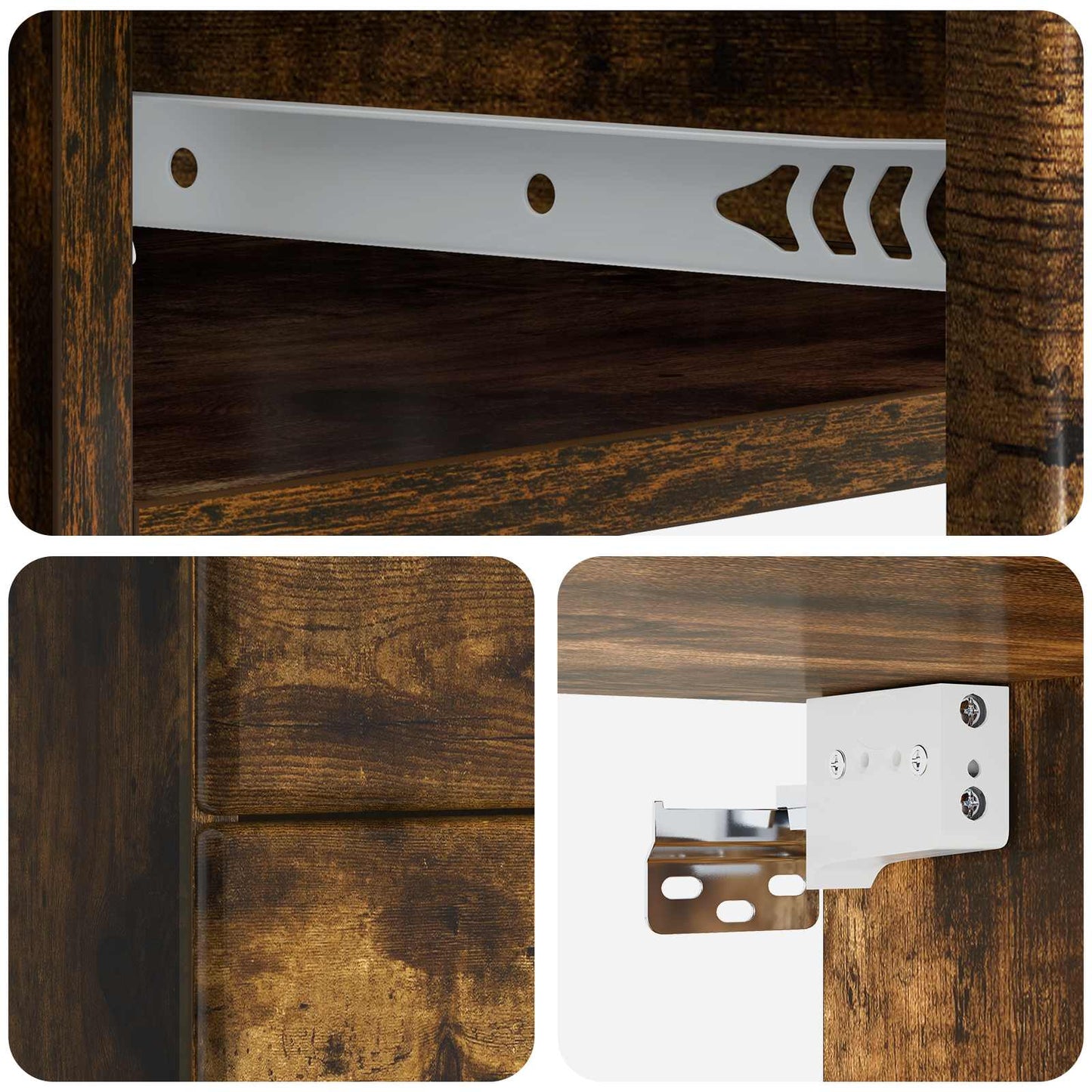 Wall-Mounted Bedside Cabinet 2 pcs Smoked Oak 34.5 x 33 x 40 cm