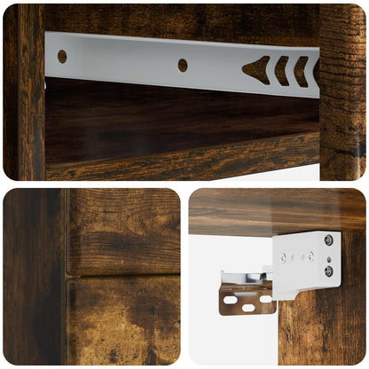 Wall-Mounted Bedside Cabinet 2 pcs Smoked Oak 34.5 x 33 x 40 cm