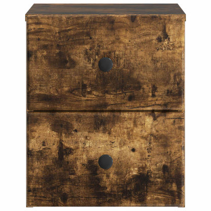 Wall-Mounted Bedside Cabinet 2 pcs Smoked Oak 34.5 x 33 x 40 cm