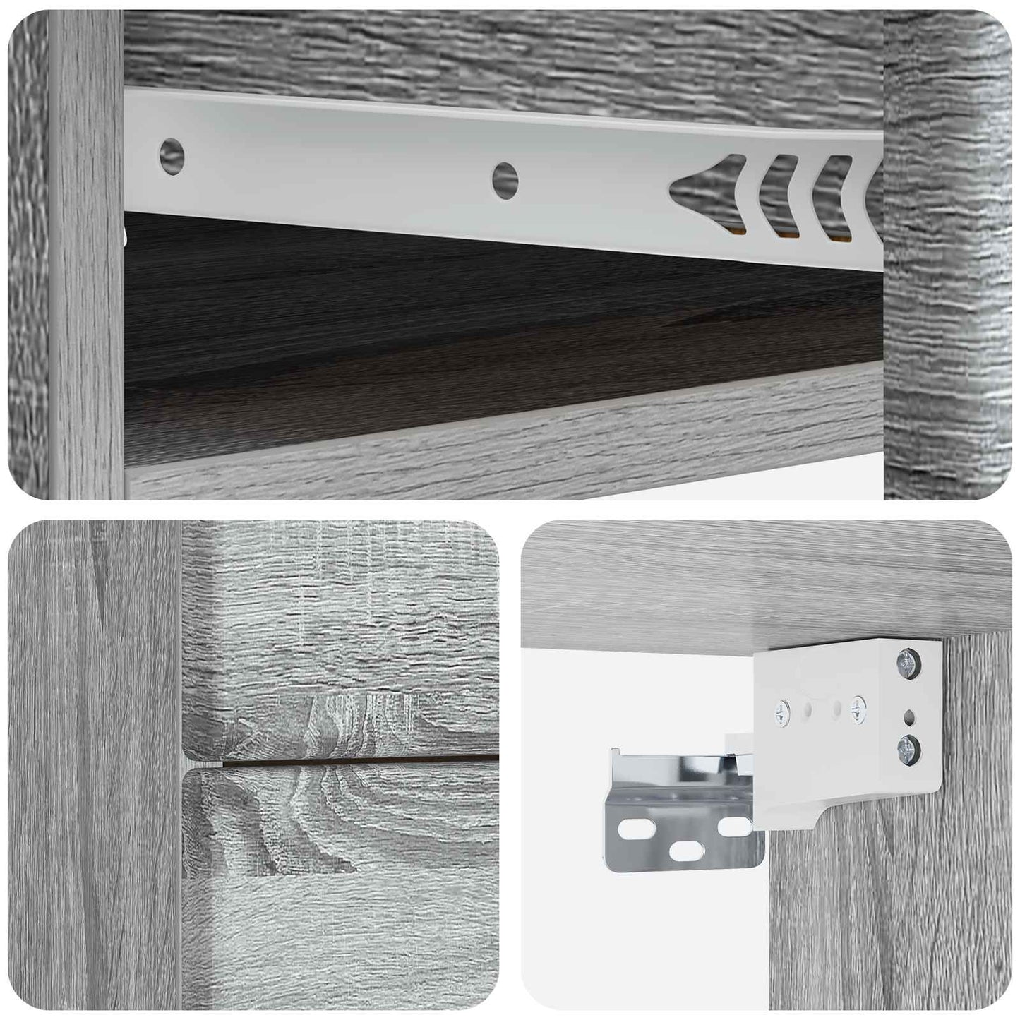 Wall-Mounted Bedside Cabinet Grey Sonoma 34.5 x 33 x 40 cm