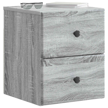 Wall-Mounted Bedside Cabinet Grey Sonoma 34.5 x 33 x 40 cm