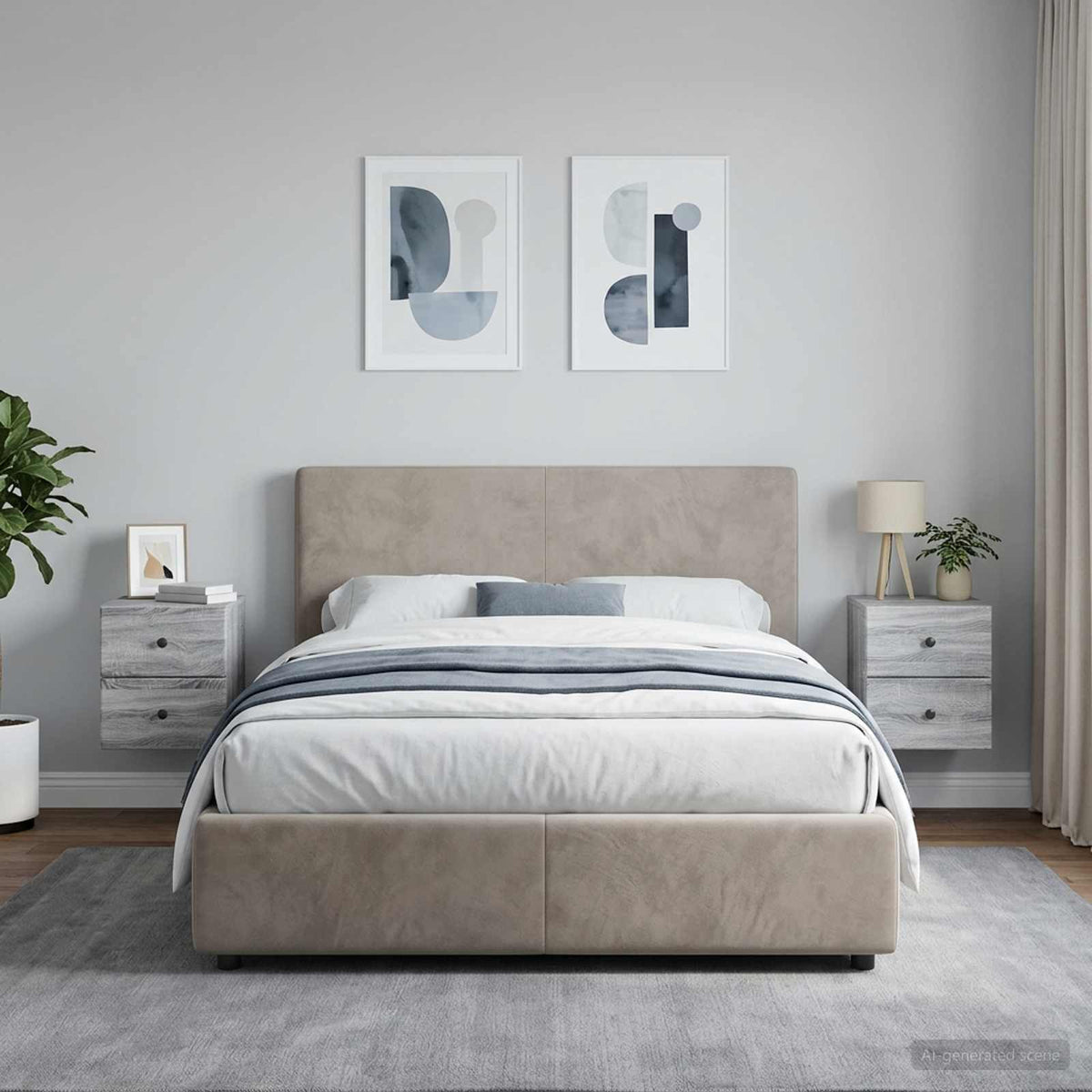 Wall-Mounted Bedside Cabinet 2 pcs Grey Sonoma