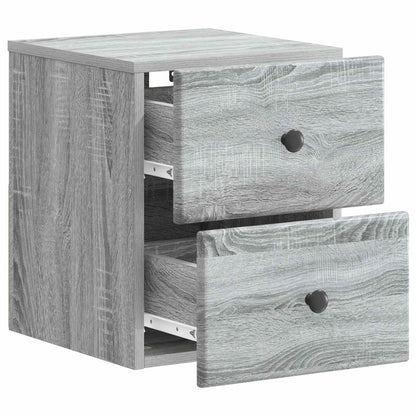 Wall-Mounted Bedside Cabinet 2 pcs Grey Sonoma Engineered Wood