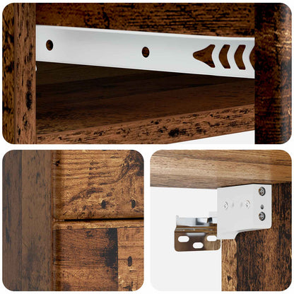 Wall-Mounted Bedside Cabinet 2 pcs Old Wood 34.5 x 33 x 40 cm