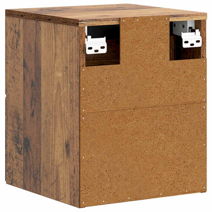 Wall-Mounted Bedside Cabinet 2 pcs Old Wood 34.5 x 33 x 40 cm