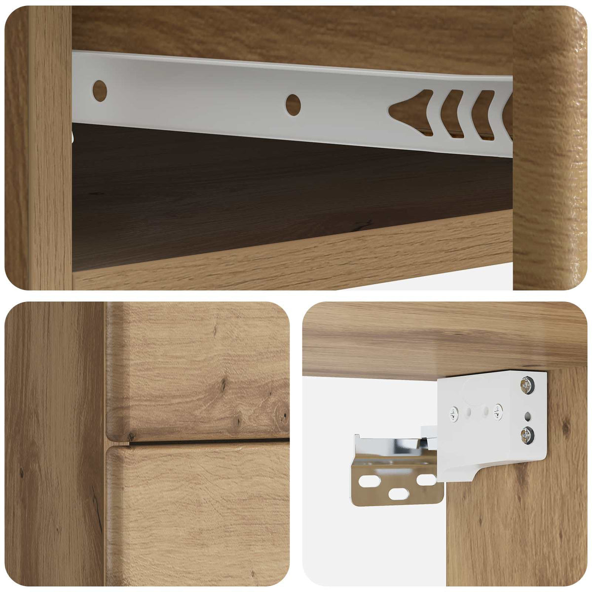 Wall-Mounted Bedside Cabinet Artisan Oak 34.5 x 33 x 40 cm