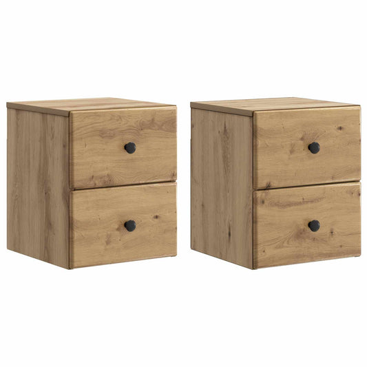 Wall-Mounted Bedside Cabinet 2 pcs Artisan Oak