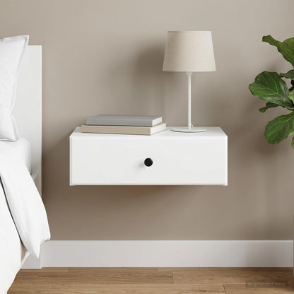 Wall-Mounted Side Table White 59 x 34.5 x 17 cm Engineered Wood