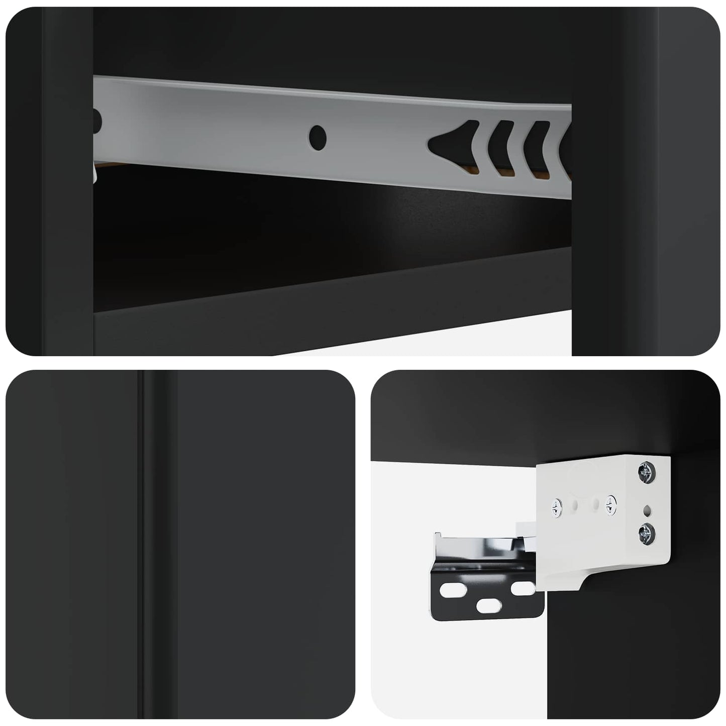 Wall-Mounted Side Table Black 59 x 34.5 x 17 cm Engineered Wood