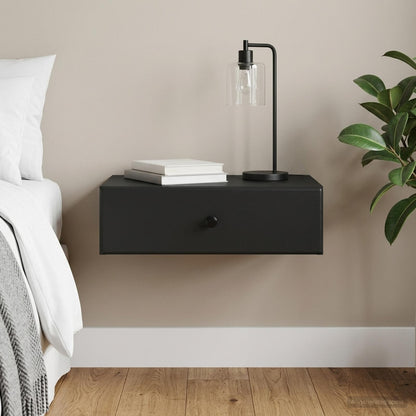 Wall-Mounted Side Table Black 59 x 34.5 x 17 cm Engineered Wood