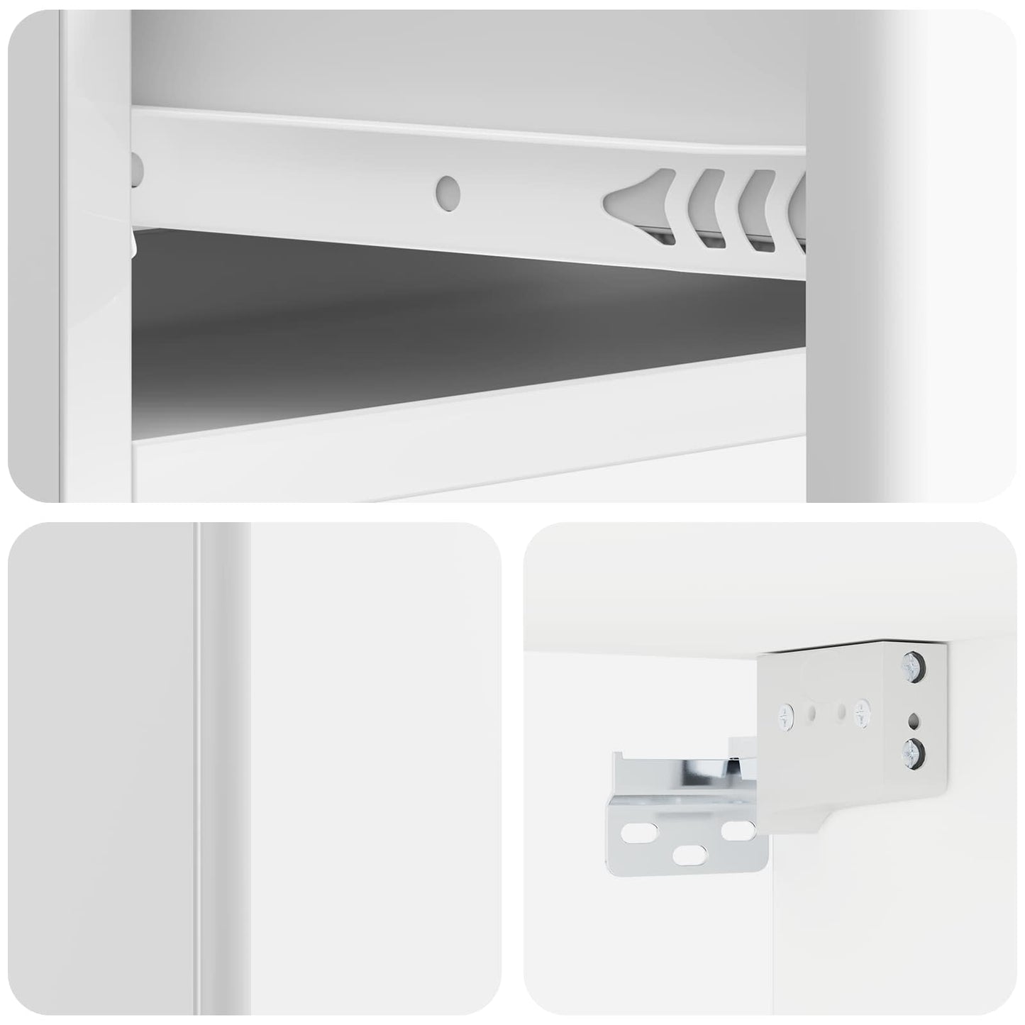 Wall-Mounted Side Table High Gloss White 59 x 34.5 x 17 cm