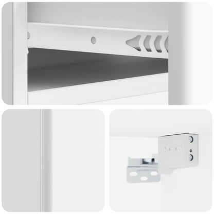 Wall-Mounted Side Table High Gloss White 59 x 34.5 x 17 cm