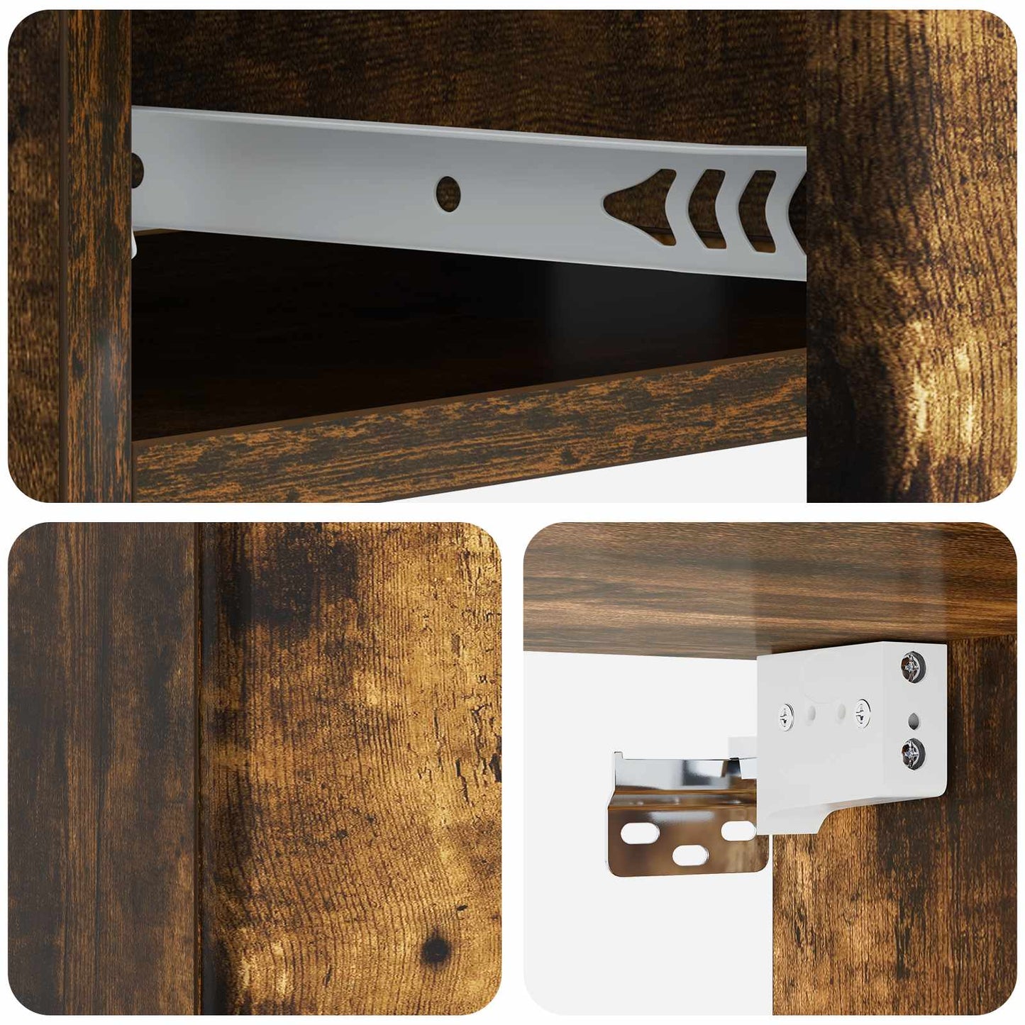 Wall-Mounted Side Table Smoked Oak 59 x 34.5 x 17 cm