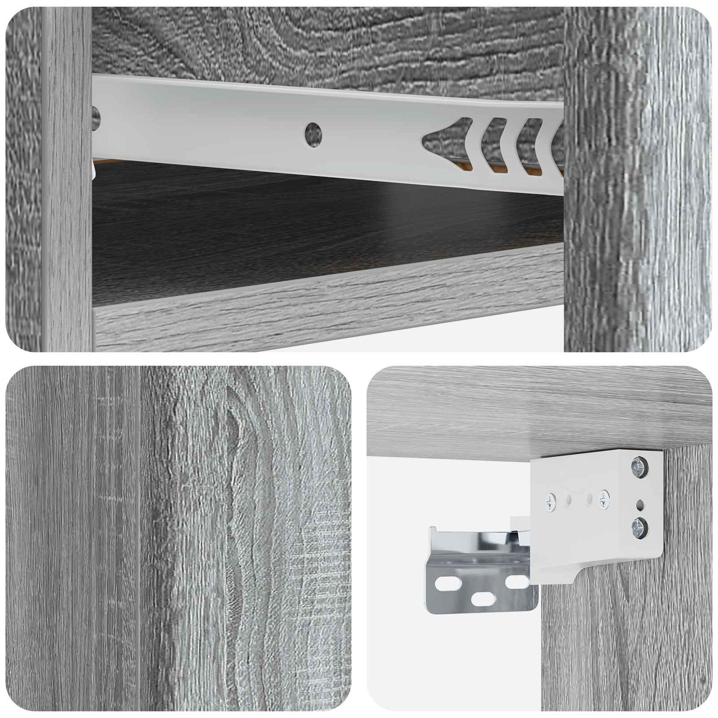 Wall-Mounted Side Table Grey Sonoma 59 x 34.5 x 17 cm