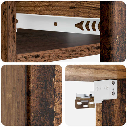 Wall-Mounted Side Table Wall-mounted Old Wood 59 x 34.5 x 17 cm