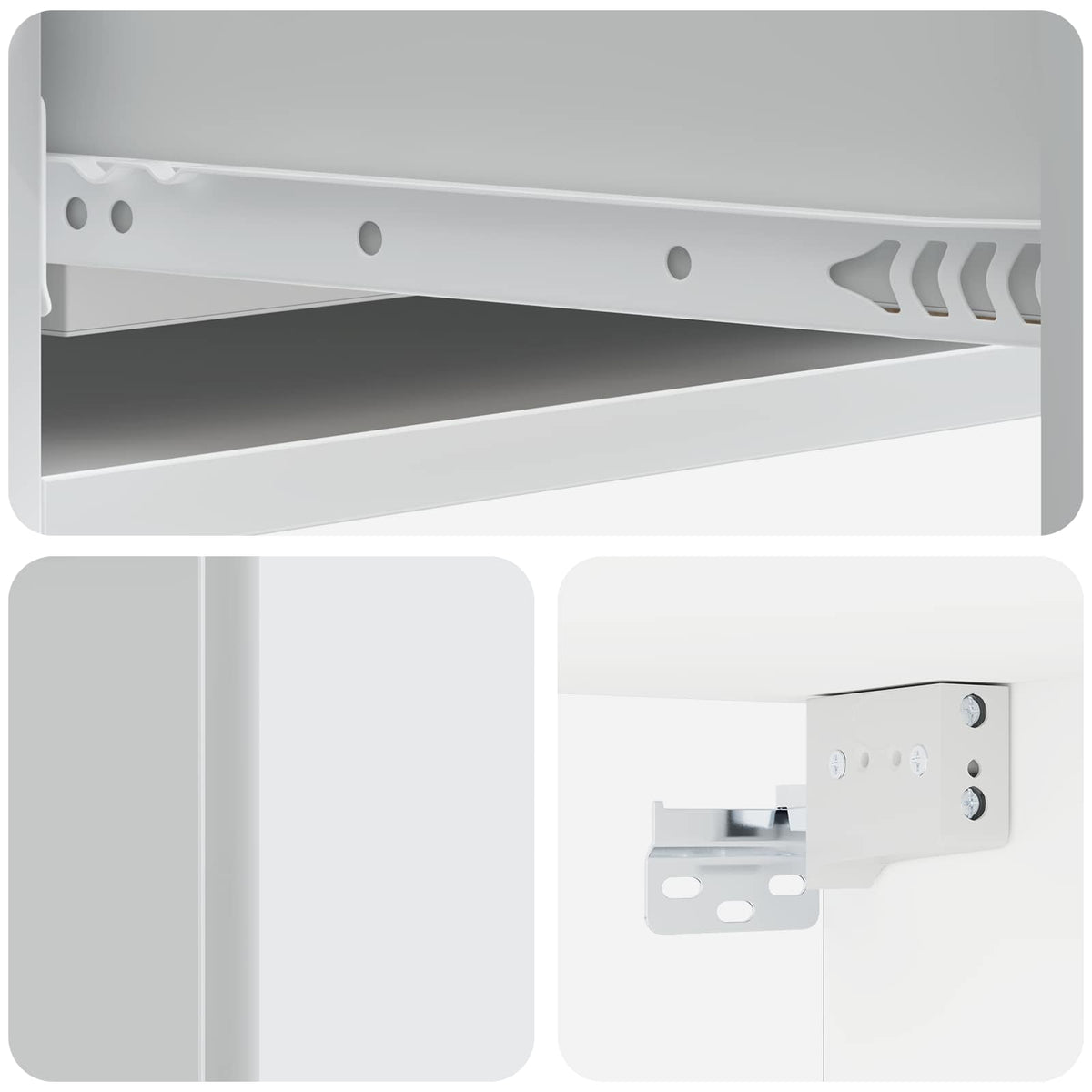 Wall-Mounted Side Table Wall-mounted White 87.5 x 34.5 x 17 cm