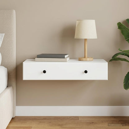 Wall-Mounted Side Table Wall-mounted White 87.5 x 34.5 x 17 cm