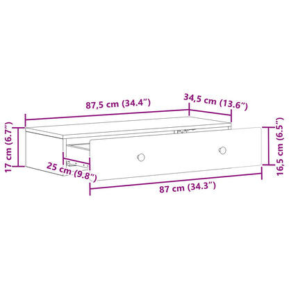 Wall-Mounted Side Table Wall-mounted White 87.5 x 34.5 x 17 cm