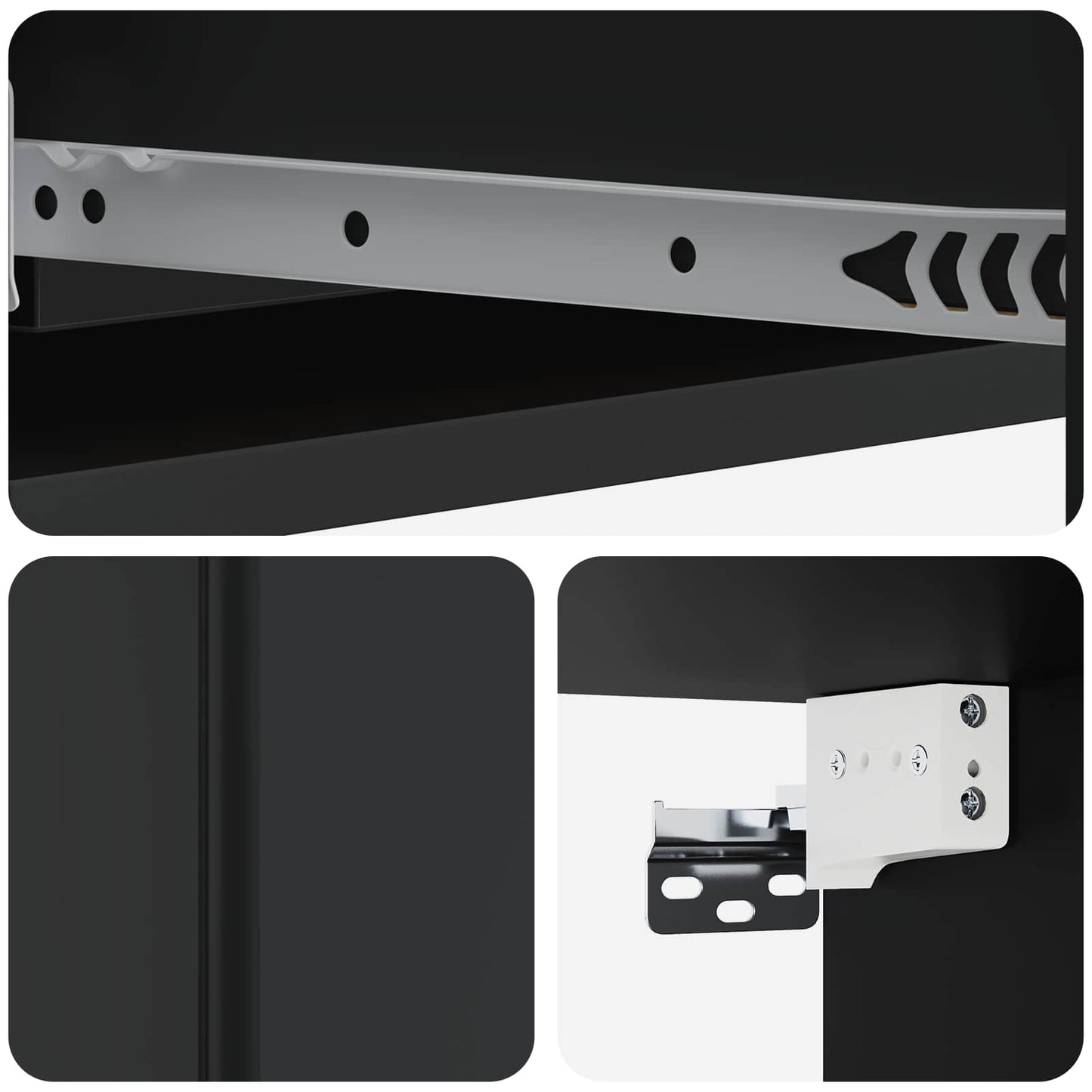 Wall-Mounted Side Table Wall-mounted Black 87.5 x 34.5 x 17 cm