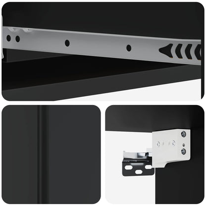Wall-Mounted Side Table Wall-mounted Black 87.5 x 34.5 x 17 cm