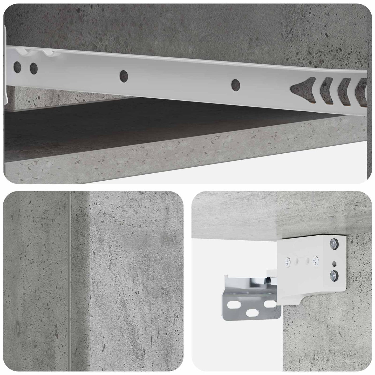 Wall-Mounted Side Table Concrete Grey 87.5 x 34.5 x 17 cm