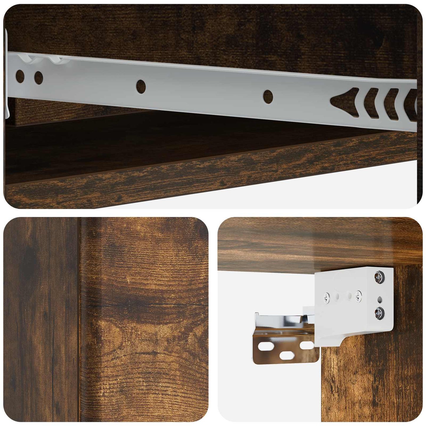 Wall-Mounted Side Table Smoked Oak 87.5 x 34.5 x 17 cm