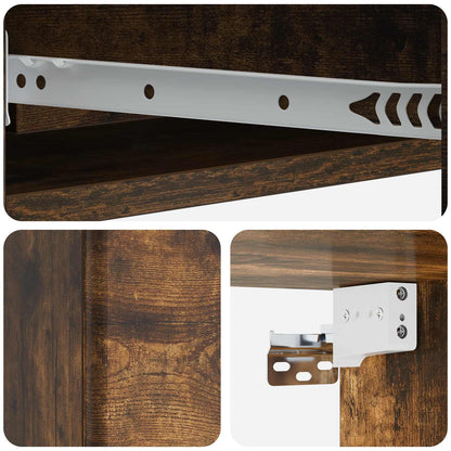 Wall-Mounted Side Table Smoked Oak 87.5 x 34.5 x 17 cm