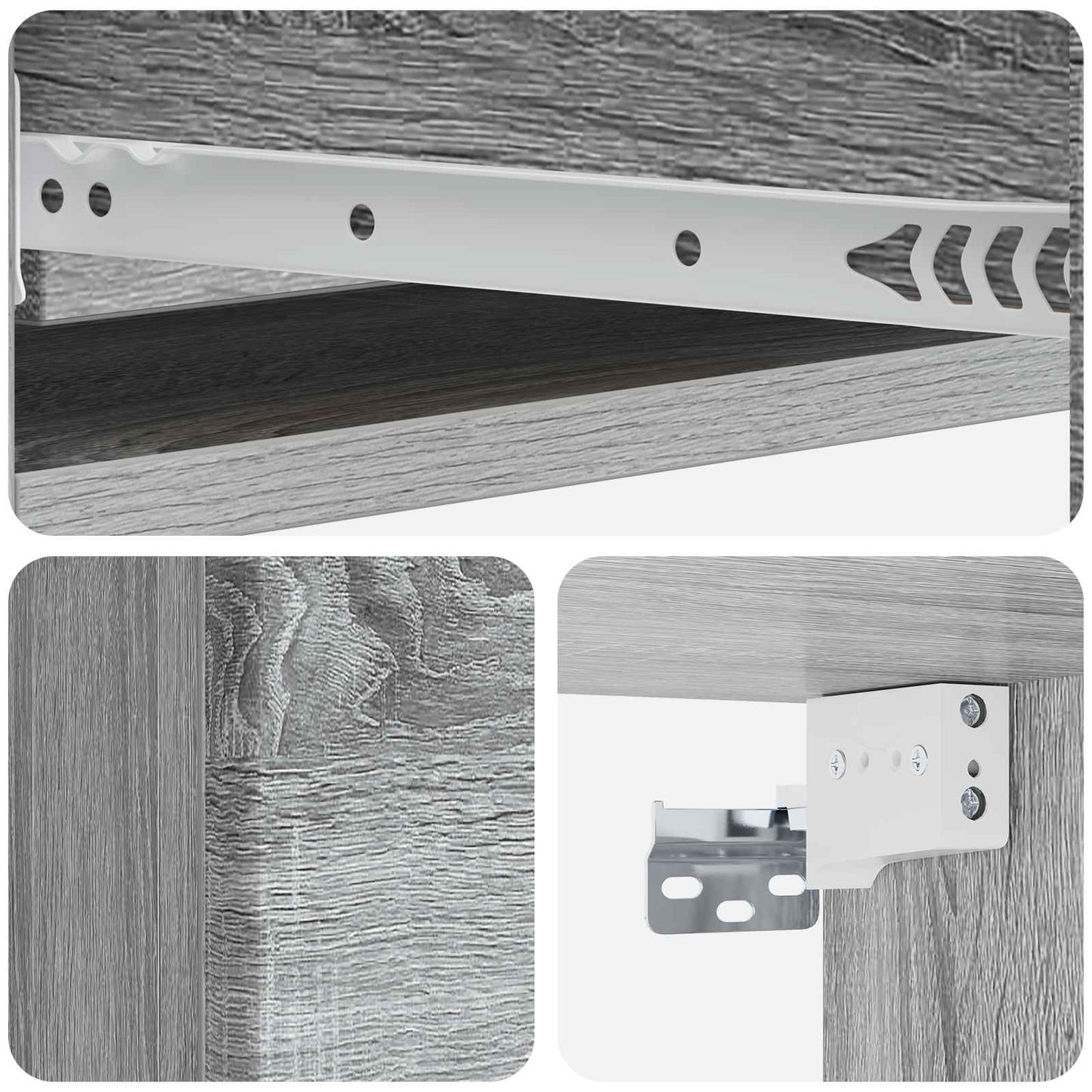 Wall-Mounted Side Table Grey Sonoma 87.5 x 34.5 x 17 cm