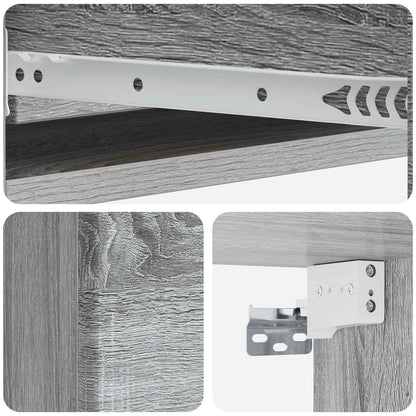 Wall-Mounted Side Table Grey Sonoma 87.5 x 34.5 x 17 cm