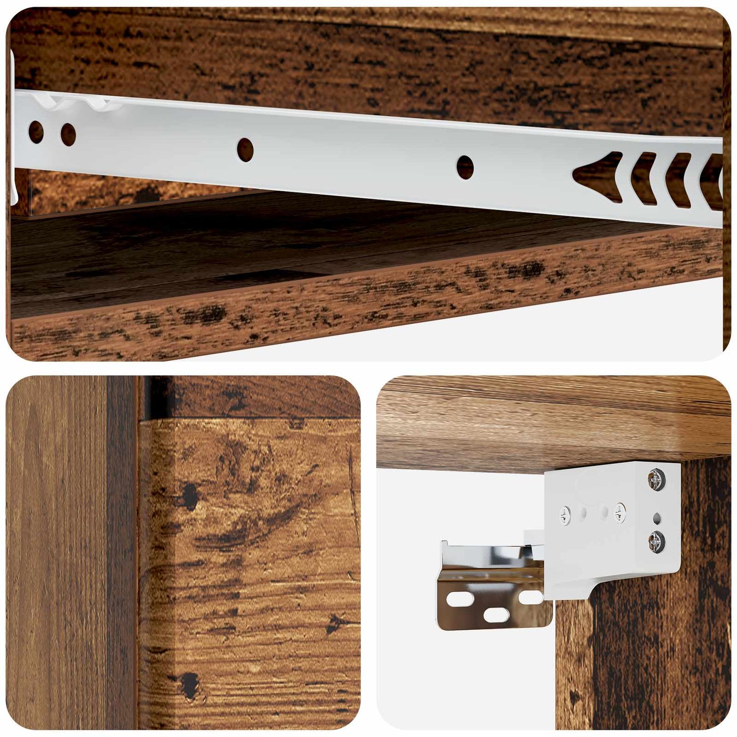 Wall-Mounted Side Table Old Wood 87.5 x 34.5 x 17 cm