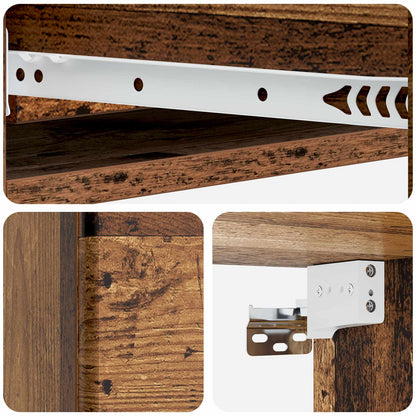 Wall-Mounted Side Table Old Wood 87.5 x 34.5 x 17 cm