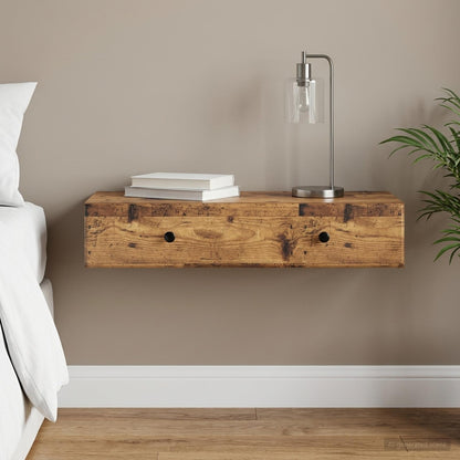 Wall-Mounted Side Table Old Wood 87.5 x 34.5 x 17 cm