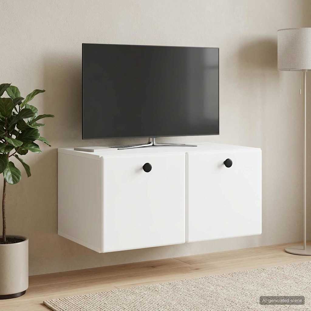 Wall-Mounted TV Cabinet 59.5 x 41 x 30 cm White Engineered Wood