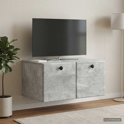 Wall-Mounted TV Cabinet 59.5 x 41 x 30 cm Concrete Grey