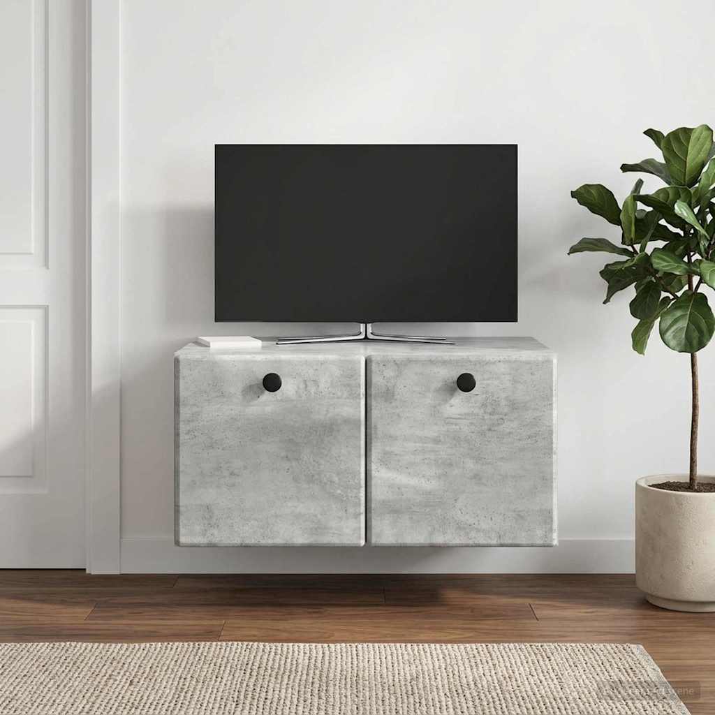 Wall-Mounted TV Cabinet 59.5 x 41 x 30 cm Concrete Grey