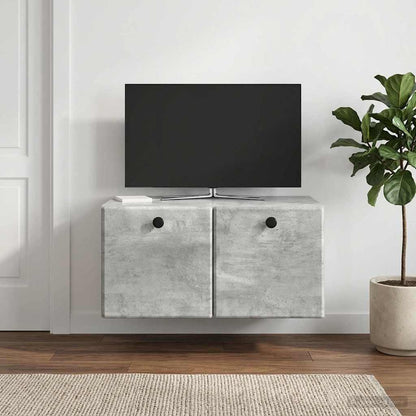 Wall-Mounted TV Cabinet 59.5 x 41 x 30 cm Concrete Grey