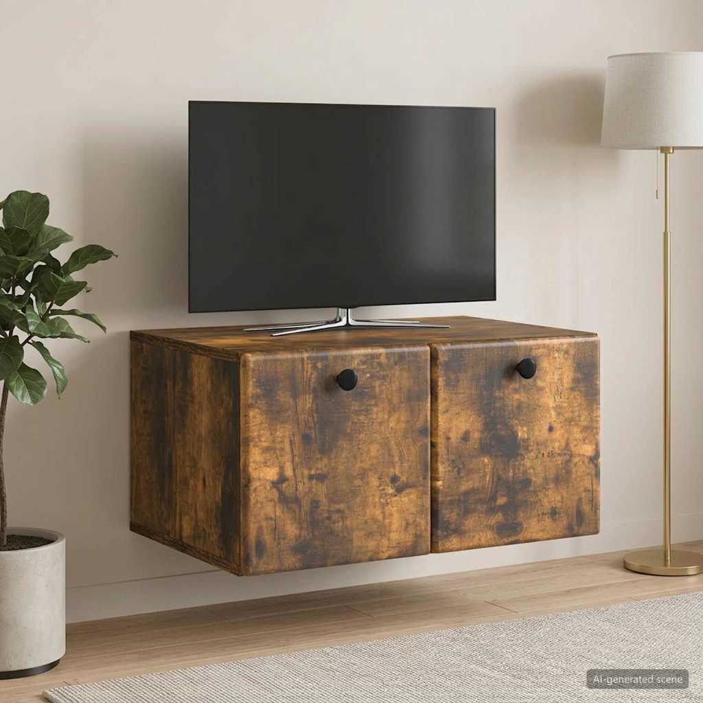Wall-Mounted TV Cabinet 59.5 x 41 x 30 cm Smoked Oak