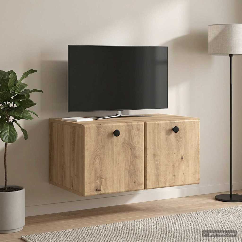 Wall-Mounted TV Cabinet 59.5 x 41 x 30 cm Artisan Oak