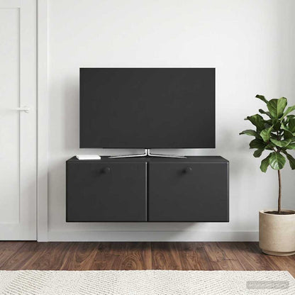 Wall-Mounted TV Cabinet 78.5 x 41 x 30 cm Black Engineered Wood