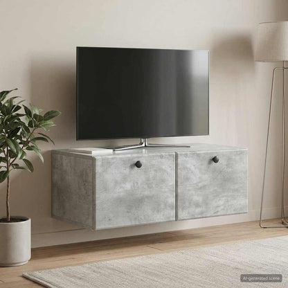 Wall-Mounted TV Cabinet 78.5 x 41 x 30 cm Concrete Grey