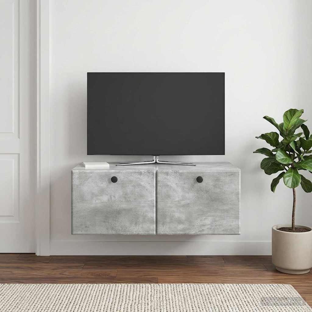 Wall-Mounted TV Cabinet 78.5 x 41 x 30 cm Concrete Grey