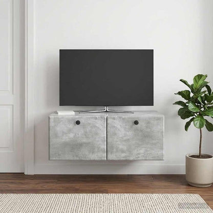 Wall-Mounted TV Cabinet 78.5 x 41 x 30 cm Concrete Grey