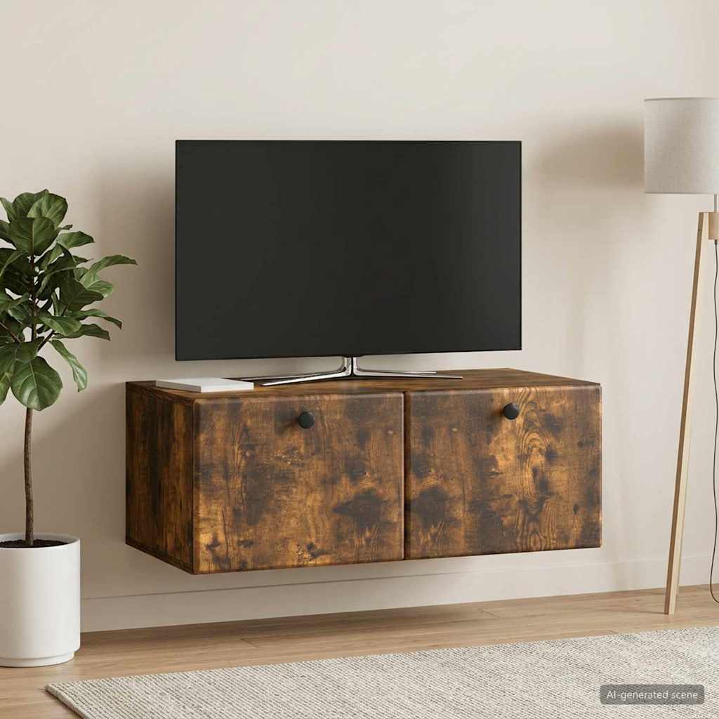 Wall-Mounted TV Cabinet 78.5 x 41 x 30 cm Smoked Oak