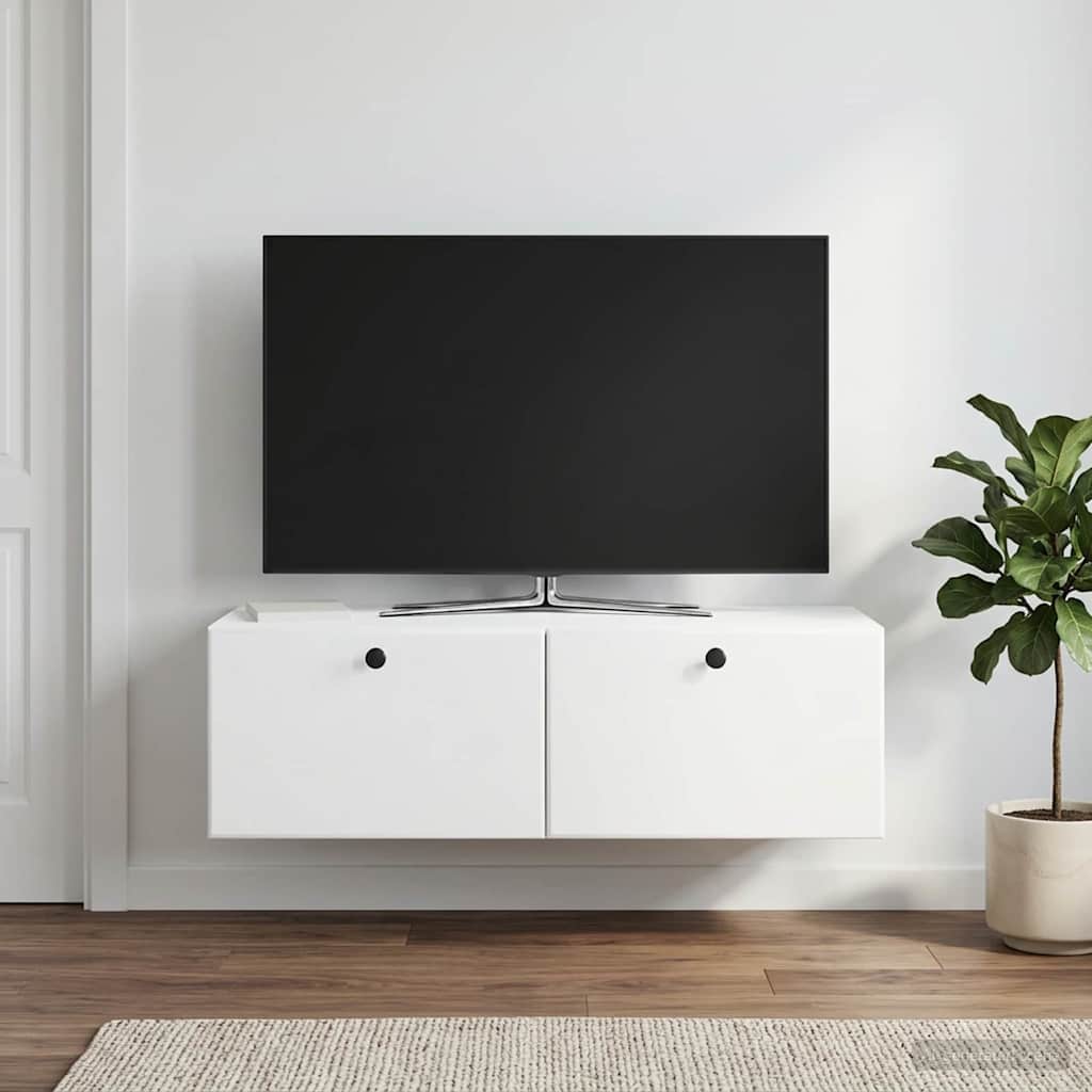 Wall-Mounted TV Cabinet 98 x 41 x 30 cm White Engineered Wood