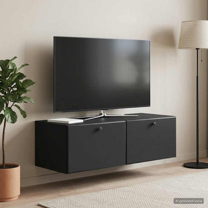 Wall-Mounted TV Cabinet 98 x 41 x 30 cm Black Engineered Wood