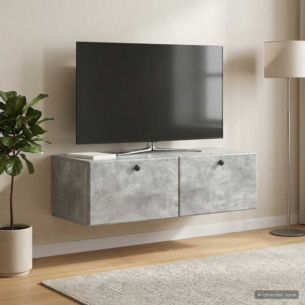 Wall-Mounted TV Cabinet 98 x 41 x 30 cm Concrete Grey
