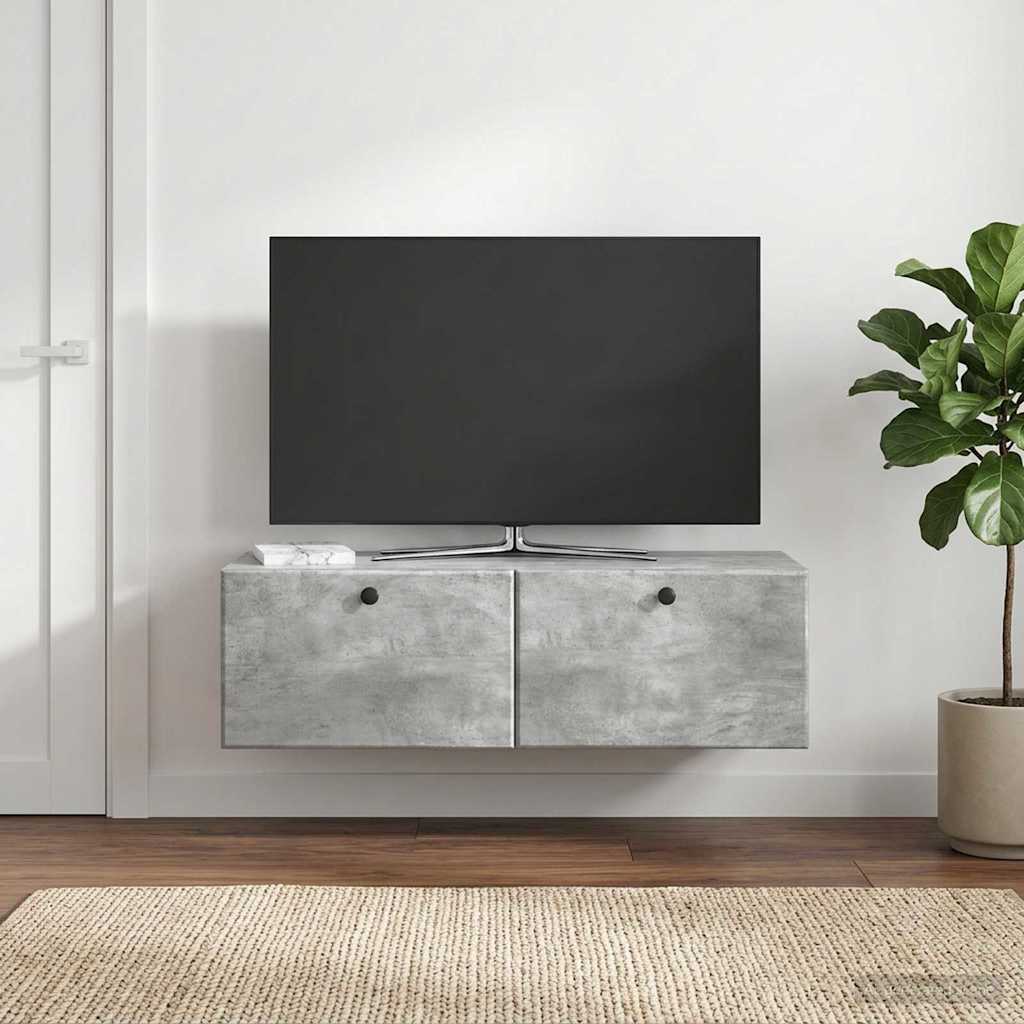 Wall-Mounted TV Cabinet 98 x 41 x 30 cm Concrete Grey