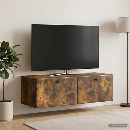 Wall-Mounted TV Cabinet 98 x 41 x 30 cm Smoked Oak