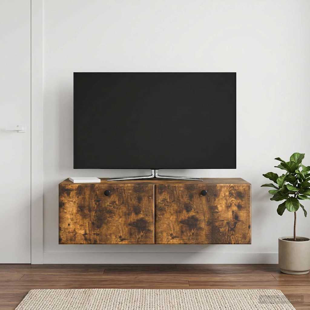 Wall-Mounted TV Cabinet 98 x 41 x 30 cm Smoked Oak
