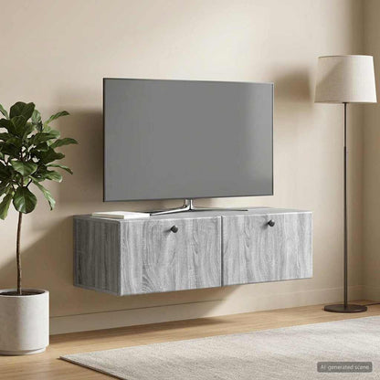 Wall-Mounted TV Cabinet 98 x 41 x 30 cm Grey Sonoma